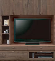 壁面収納型テレビボード（ハイタイプテレビ台）(幅168cm/ウォールナット)