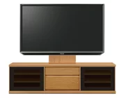 テレビボード（ローボード）、テレビボード（壁掛けパネルセット）(幅180cm・ブラックチェリー)