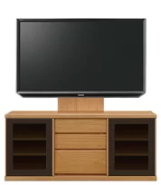 テレビボード（ローボード）、テレビボード（壁掛けパネルセット）(幅150cm/ブラックチェリー)