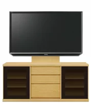 テレビボード（ローボード）、テレビボード（壁掛けパネルセット）(幅150cm/タモ)
