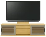 テレビボード（ローボード）、テレビボード（壁掛けパネルセット）(幅190cm・タモ)