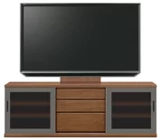テレビボード（ローボード）、テレビボード（壁掛けパネルセット）(幅190cm・ウォールナット)