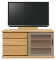 テレビボード（ローボード）、テレビボード（壁掛けパネルセット）(幅120cm・オークナチュラル)