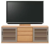 テレビボード（ローボード）、テレビボード（壁掛けパネルセット）(幅190cm・ブラックチェリー)