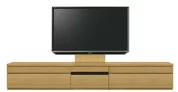 テレビボード（ローボード）、テレビボード（壁掛けパネルセット）(幅260cm・オークナチュラル)