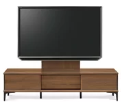 テレビボード（ローボード）、テレビボード（壁掛けパネルセット）(幅200cm・ウォールナット)